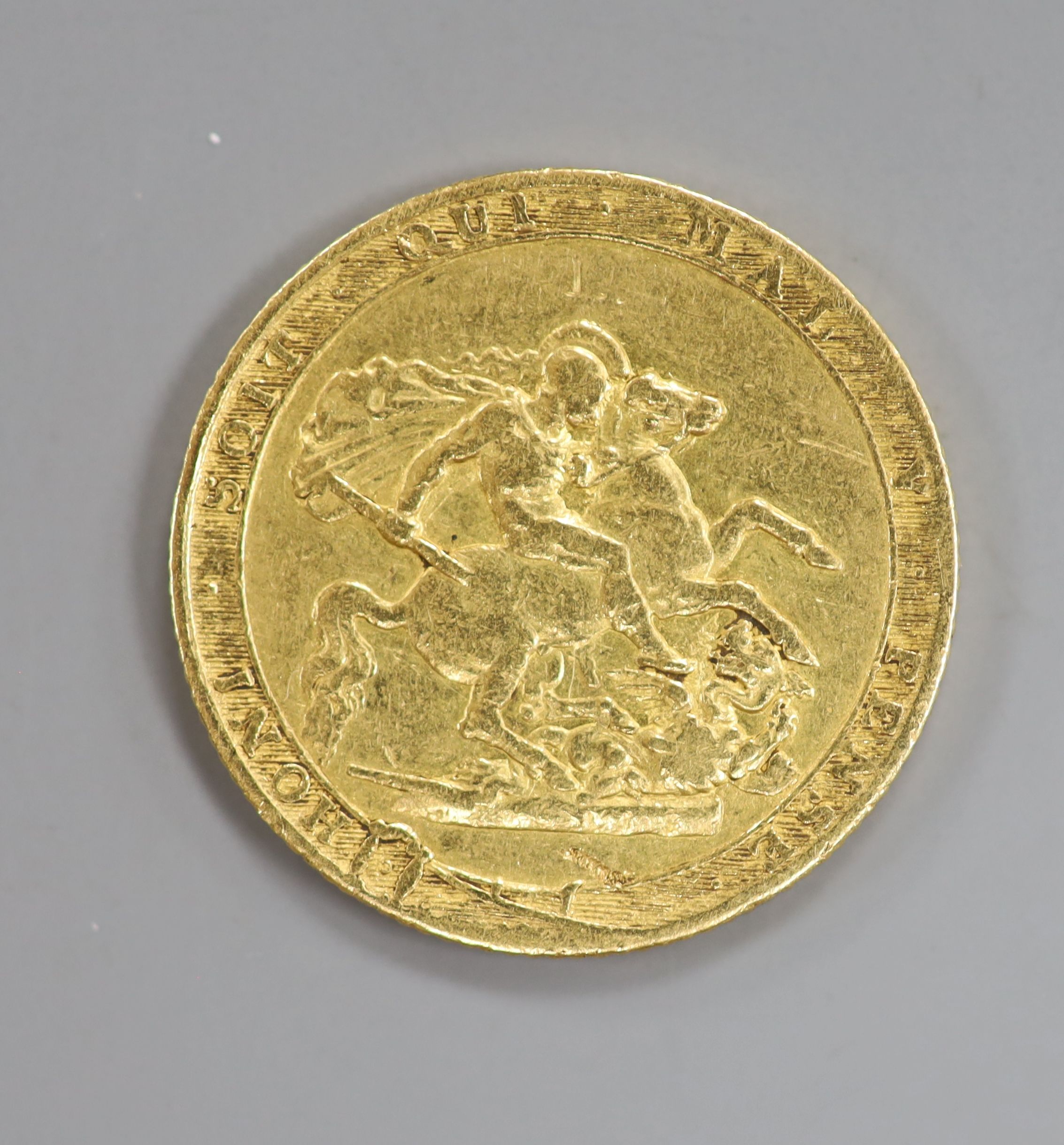 A George III 1820 gold sovereign.